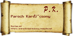 Parsch Karácsony névjegykártya